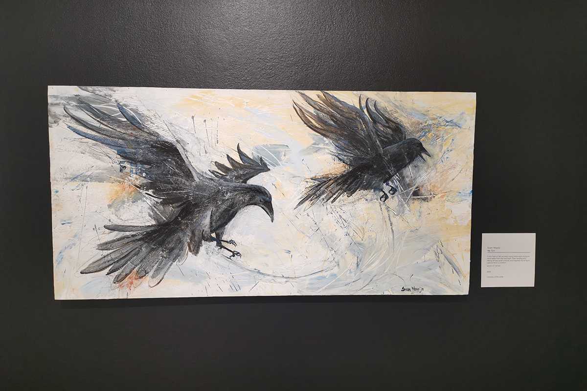 A painting featuring ravens in the 40th Annual Members' Show